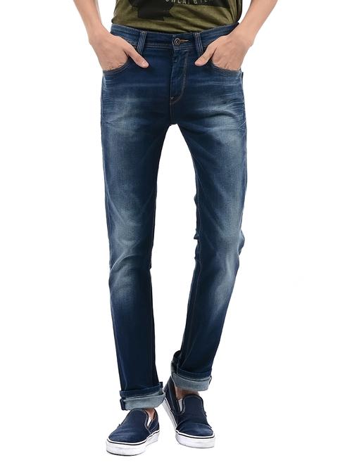 blue cotton washed jeans - 14542066 - Very Small Image - 1