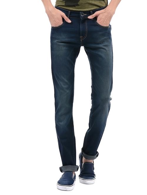blue cotton washed jeans - 14542071 - Very Small Image - 1