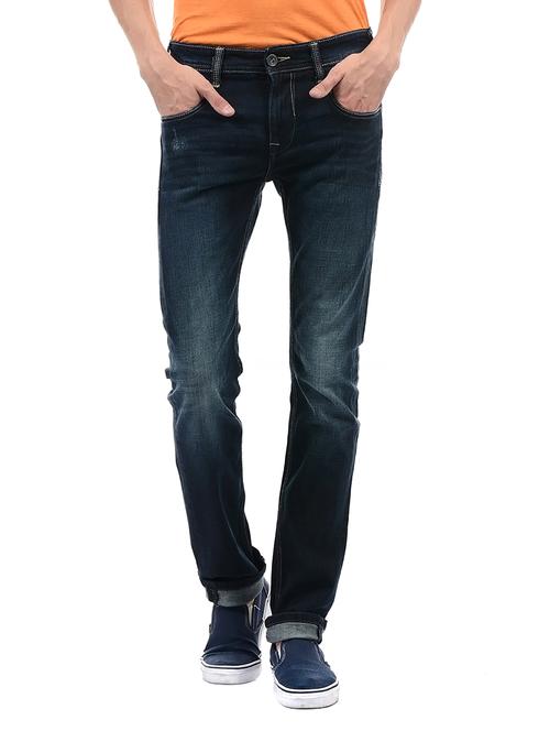 blue cotton washed jeans - 14542075 - Very Small Image - 1