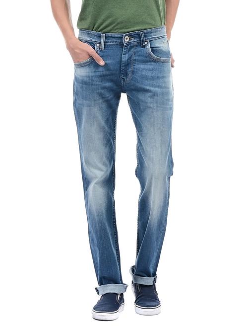 blue cotton washed jeans - 14542076 - Very Small Image - 1