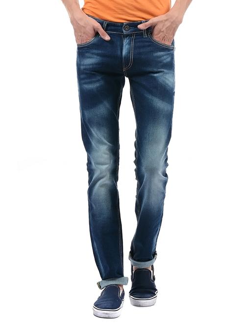 blue cotton washed jeans - 14542078 - Very Small Image - 1