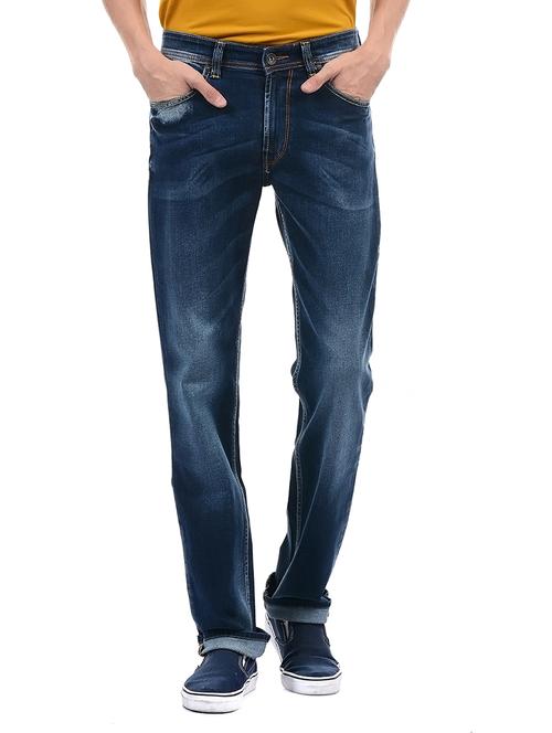 blue cotton washed jeans - 14542080 - Very Small Image - 1