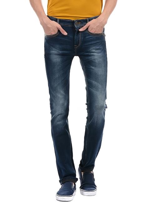 blue cotton washed jeans - 14542084 - Very Small Image - 1