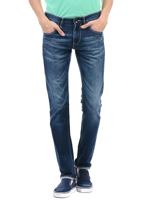 blue cotton washed jeans - 14542085 - Very Small Image - 1