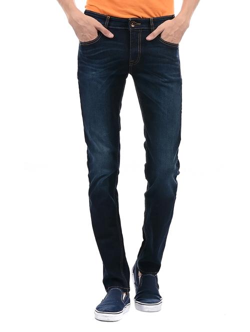 blue cotton washed jeans - 14542088 - Very Small Image - 1