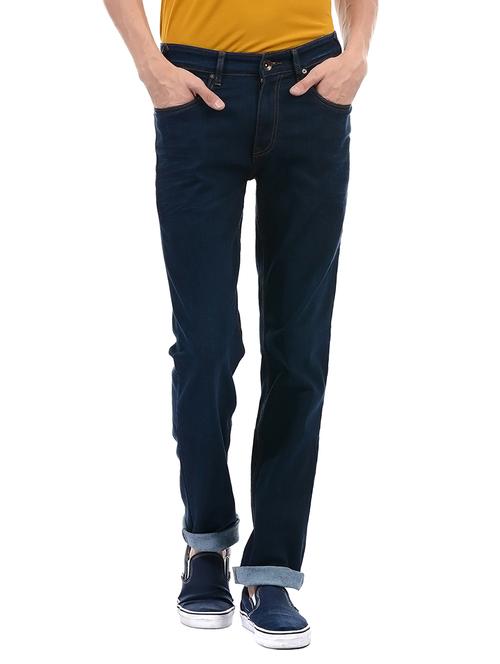 blue cotton plain jeans - 14542092 - Very Small Image - 1