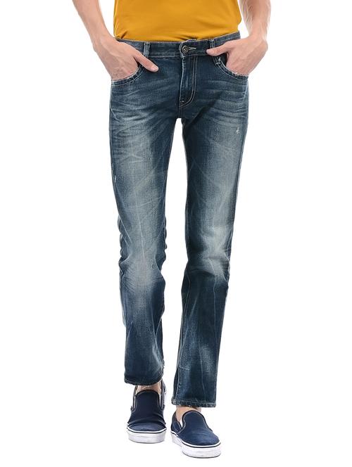 blue cotton washed jeans - 14542099 - Very Small Image - 1