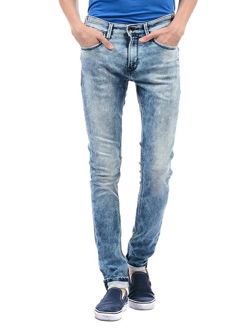 blue cotton washed jeans - 14542113 - Standard Image - 1