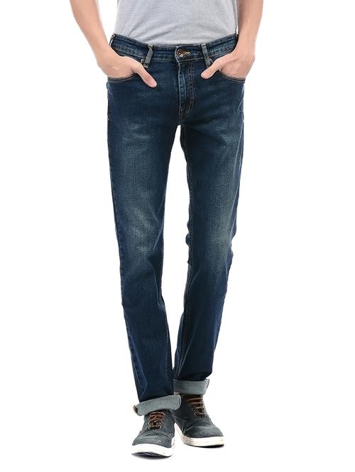 blue cotton washed jeans - 14542123 - Very Small Image - 1