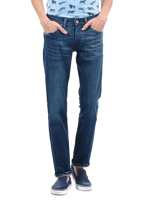 blue cotton washed jeans - 14542130 - Very Small Image - 1