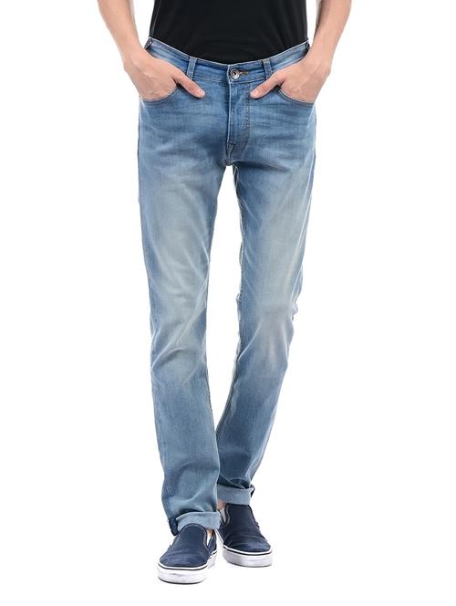 blue cotton washed jeans - 14542133 - Very Small Image - 1