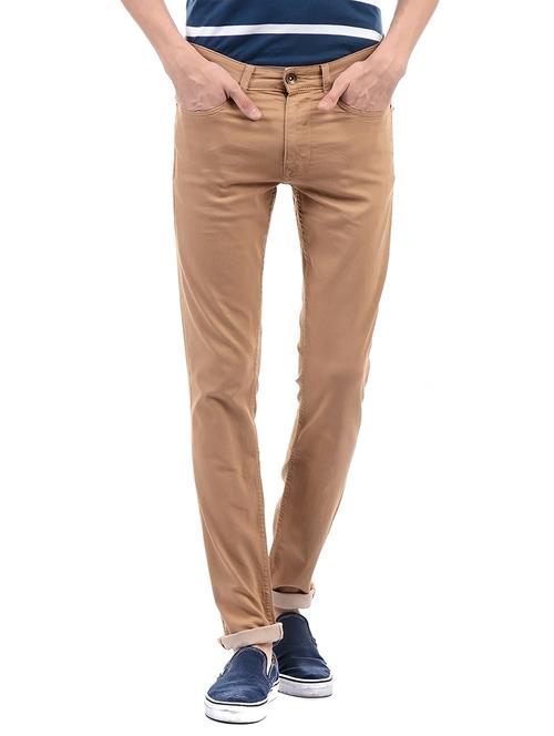 brown cotton plain jeans - 14542134 - Standard Image - 1