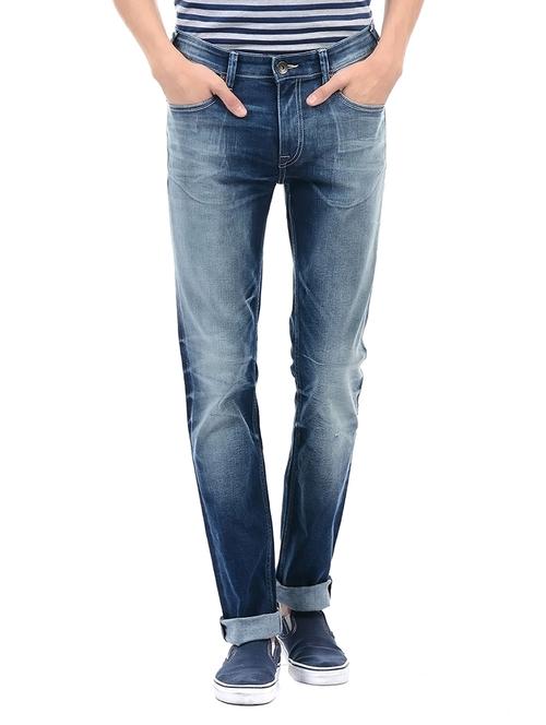 blue cotton washed jeans - 14542135 - Very Small Image - 1
