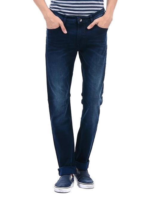 blue cotton washed jeans - 14542137 - Very Small Image - 1
