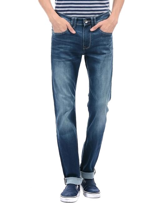 blue cotton washed jeans - 14542141 - Very Small Image - 1