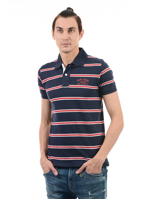 navy blue cotton t-shirt - 14542148 - Very Small Image - 1