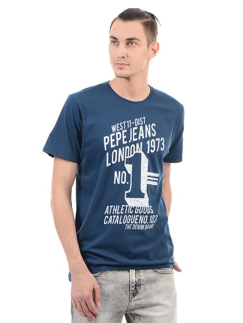 navy blue cotton t-shirt - 14542171 - Very Small Image - 1