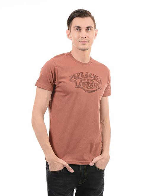 brown cotton t-shirt - 14542195 - Very Small Image - 1