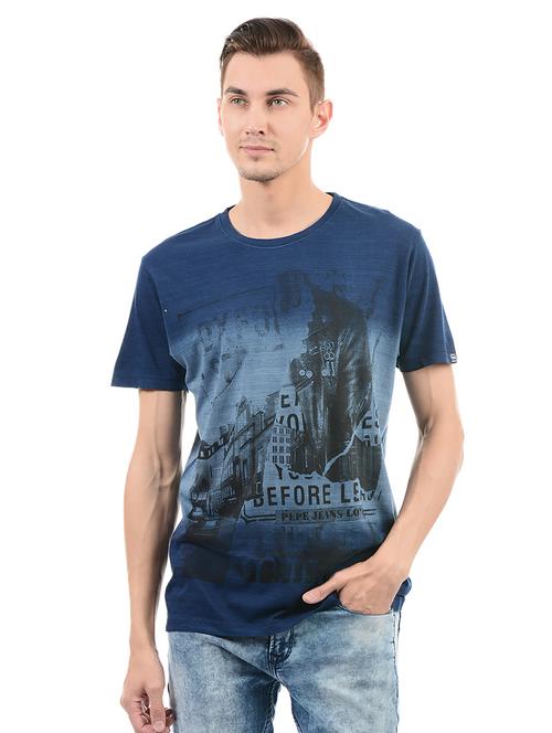 blue cotton t-shirt - 14542224 - Very Small Image - 1