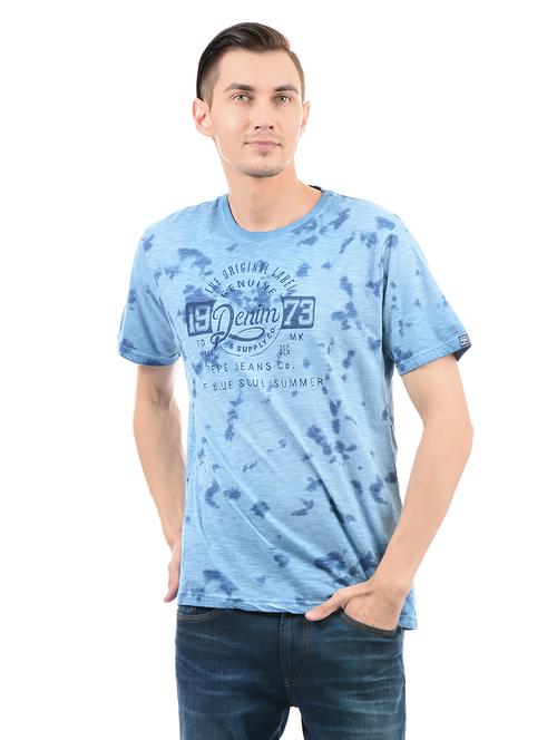 blue cotton t-shirt - 14542226 - Standard Image - 1