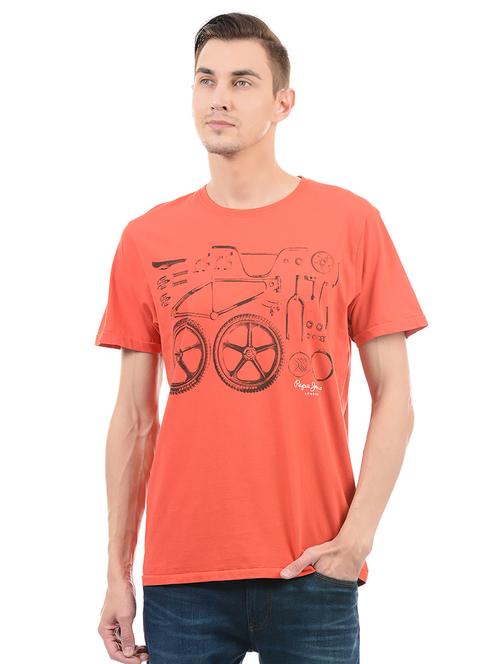orange cotton t-shirt - 14542229 - Very Small Image - 1