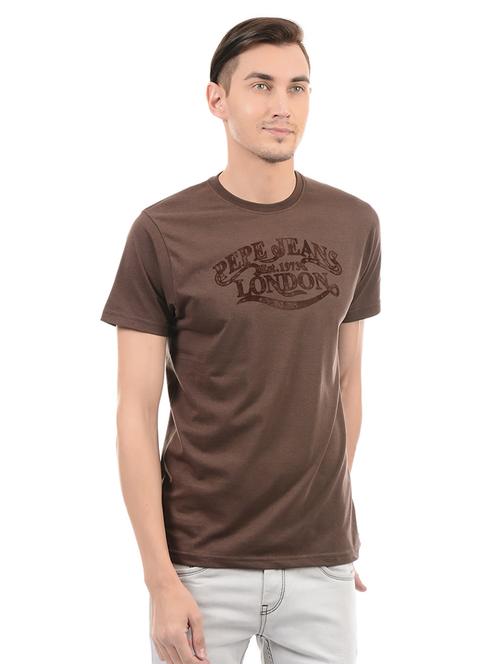 brown cotton t-shirt - 14542270 - Standard Image - 1