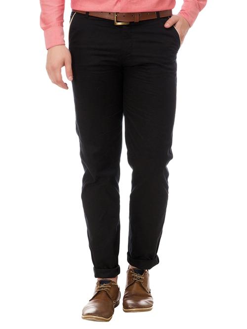 black cotton chinos casual trousers - 14542296 - Standard Image - 1
