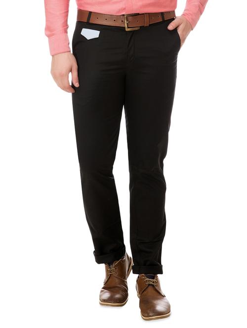 black cotton chinos casual trousers - 14542297 - Standard Image - 1