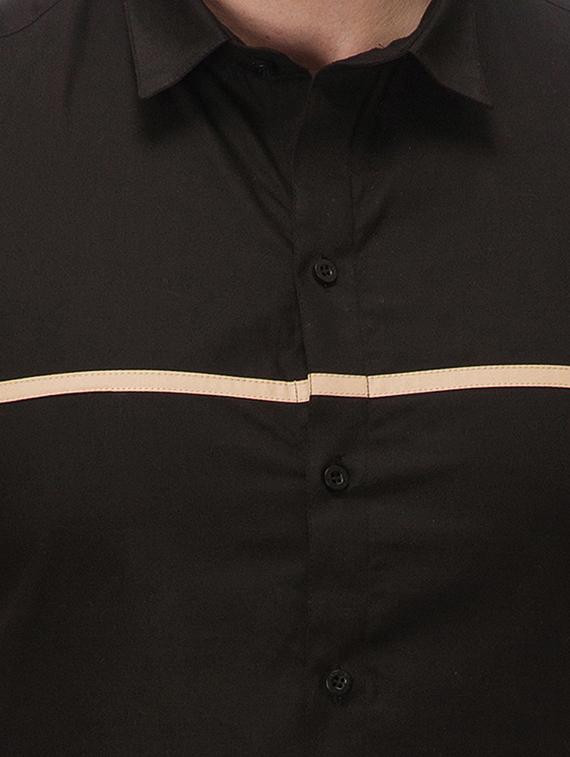 black taped casual shirt - 14542301 - Zoom Image - 4