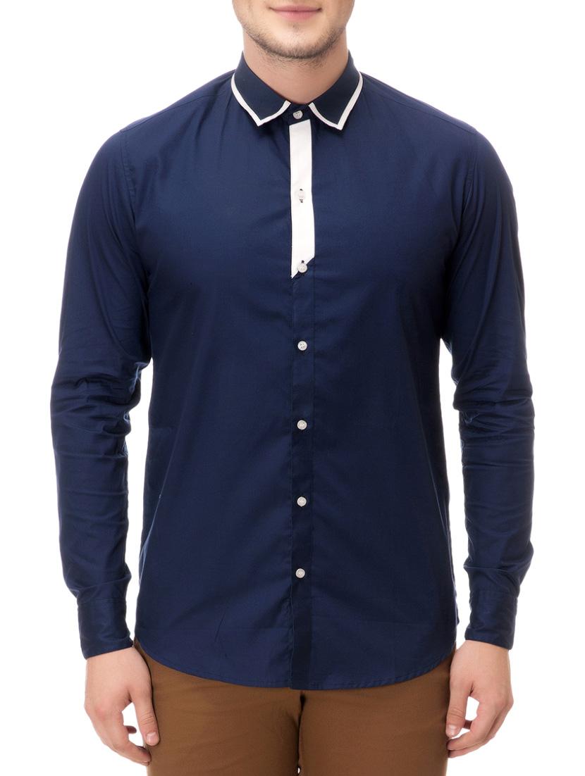 navy blue cotton casual shirt - 14542306 - Zoom Image - 1