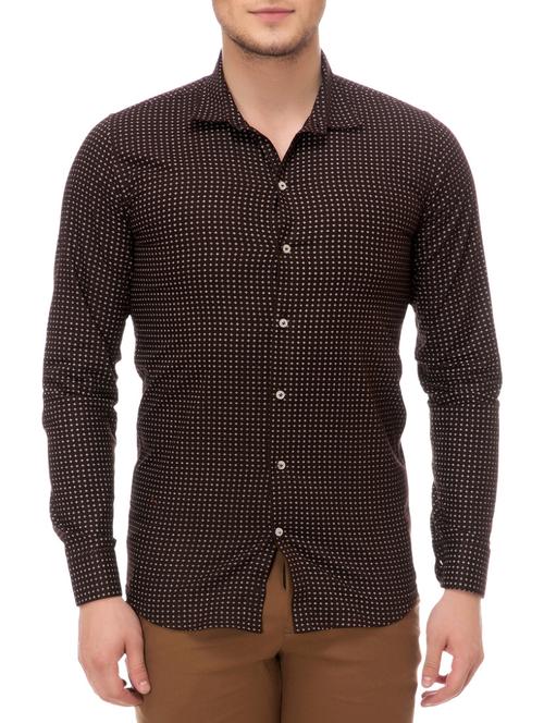 brown cotton casual shirt - 14542307 - Standard Image - 1
