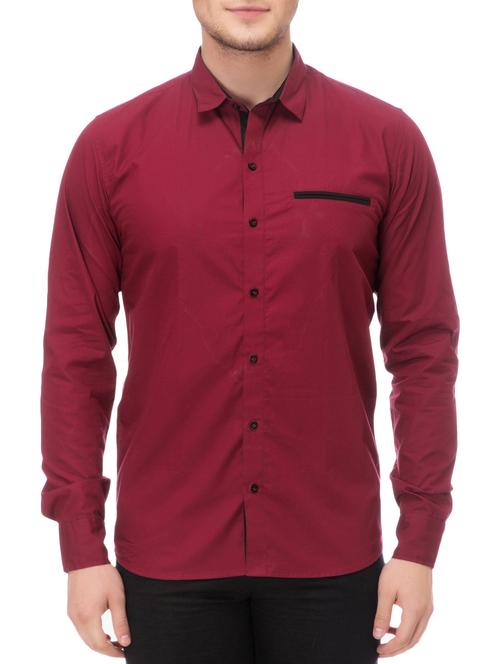 magenta cotton casual shirt - 14542311 - Standard Image - 1