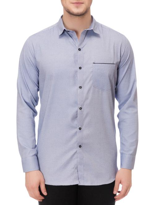 light blue cotton casual shirt - 14542312 - Standard Image - 1