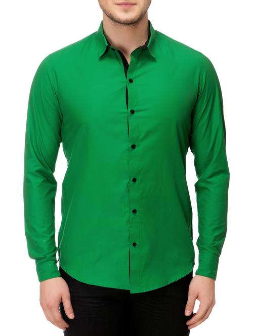 green cotton casual shirt - 14542315 - Very Small Image - 1