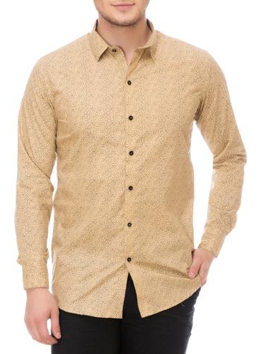 beige cotton casual shirt - 14542316 - Very Small Image - 1