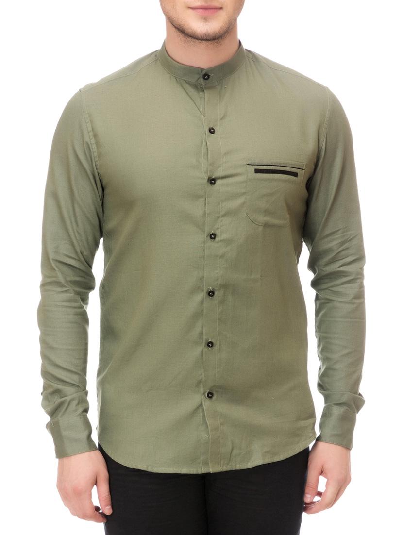 green cotton casual shirt - 14542324 - Zoom Image - 1