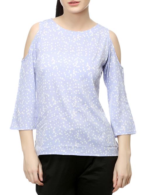 light blue poly crepe top - 14542419 - Standard Image - 1