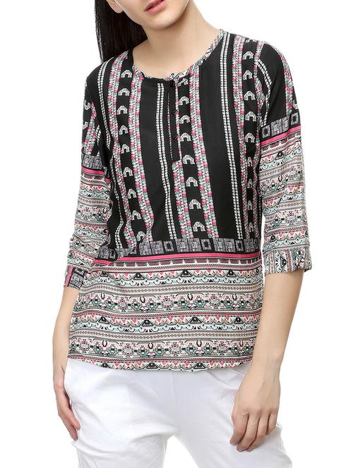 black printed top - 14542422 - Standard Image - 1