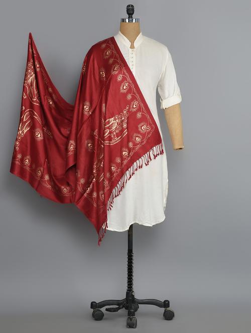 red viscose stole - 14542581 - Very Small Image - 1
