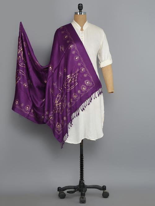 purple viscose stole - 14542582 - Very Small Image - 1