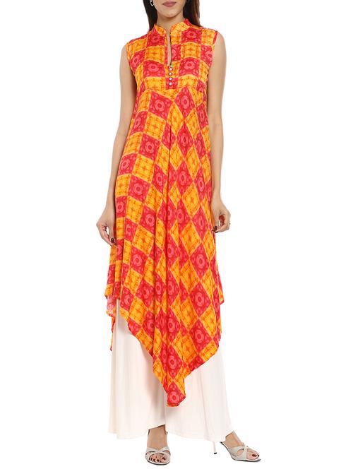 Soch rayon asymmetric printed kurti - 14542601 - Very Small Image - 1