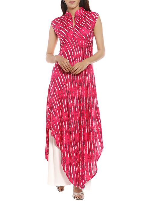 Soch rayon asymmetric printed kurti - 14542602 - Very Small Image - 1