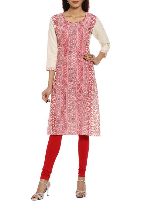 soch red cotton straight kurta - 14542609 - Very Small Image - 1