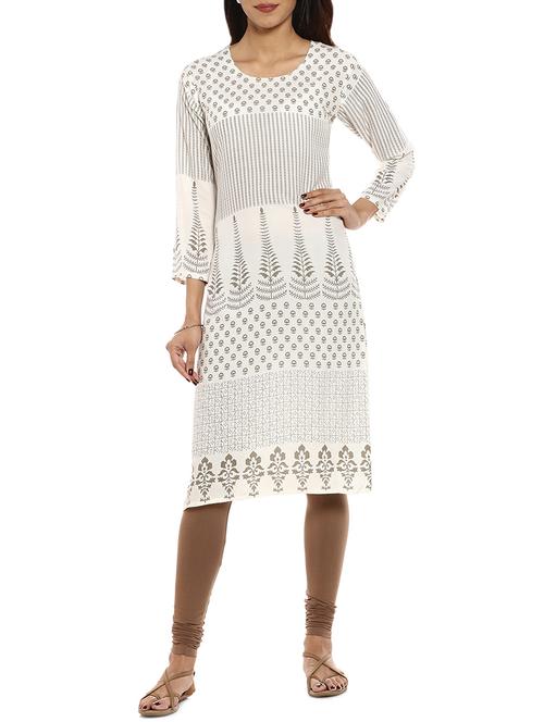soch white rayon straight kurta - 14542634 - Very Small Image - 1