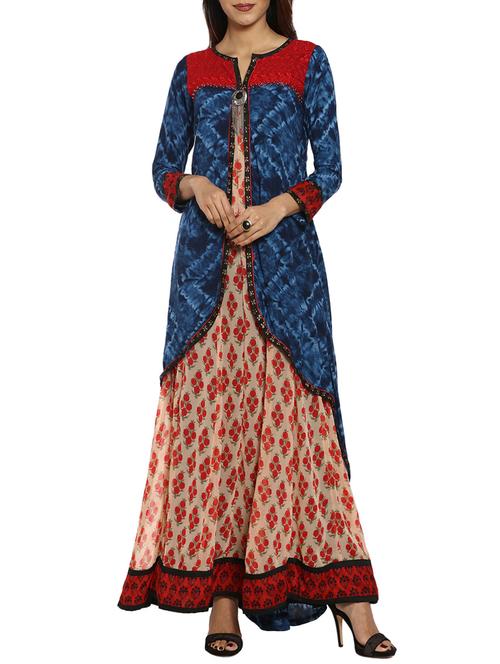 soch georgette anarkali style jacket kurta - 14542640 - Very Small Image - 1