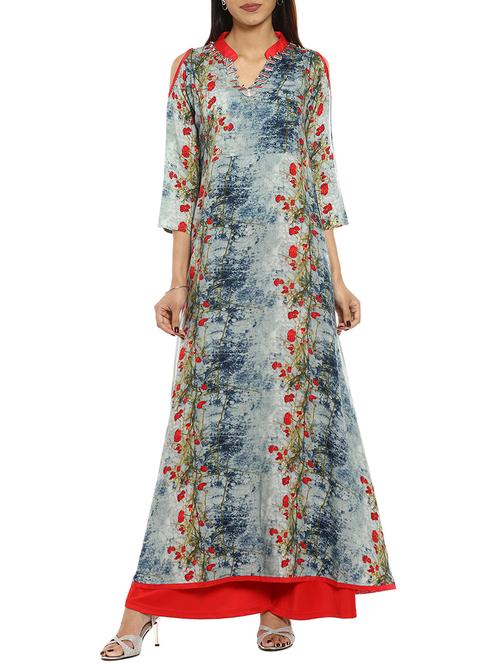 soch grey rayon a-line kurta - 14542652 - Very Small Image - 1