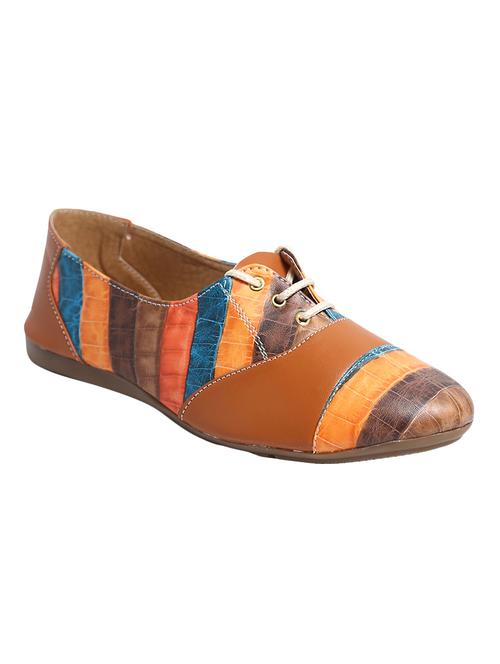 tan fabric laceup casual shoes - 14542748 - Very Small Image - 1