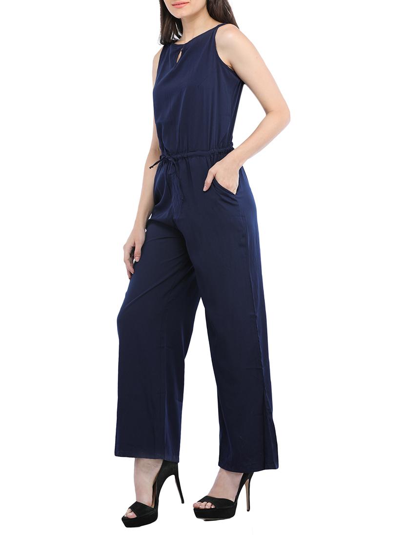 keyhole neck drawstring jumpsuit - 14542912 - Zoom Image - 2