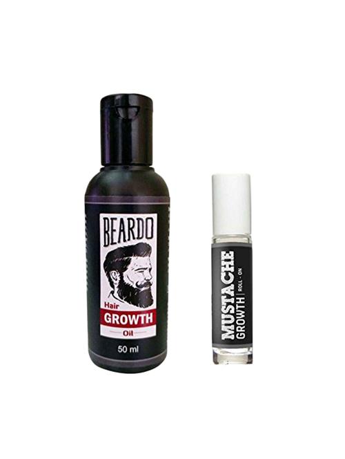 BEARDO Combo Beard Hair Growth Oil (50Ml) & Beardo Mustache Growth Roll On - 14543123 - Very Small Image - 1