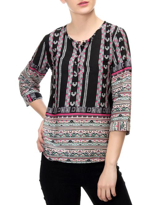 black printed top - 14543133 - Standard Image - 1